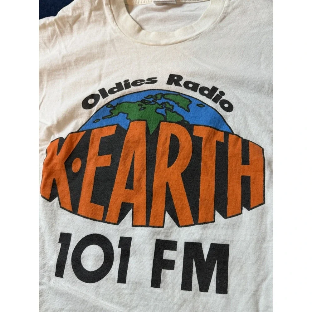 K-Earth 101 Radio Station T-Shirt White 90's Size XL (L) Actual Single Stitch